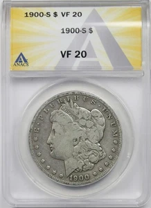 1900-S $1 ANACS VF 20 Morgan Silver Dollar - Picture 1 of 4