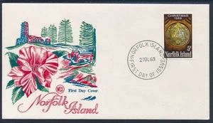 1969 NORFOLK ISLAND CHRISTMAS WCS FDC UNADDRESSED COVER - Picture 1 of 2