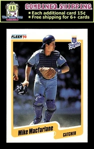 1990 Fleer #114 Mike Macfarlane - Kansas City Royals - Picture 1 of 2