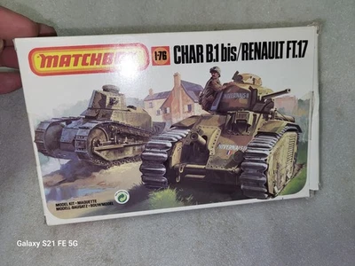 Vintage Matchbox Char B.1 bis Renault FT.17 Model Kit 1/76 #40176 - Image 1 of 4