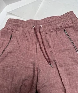 Athleta Cabo Linen Wide-Leg Pants Size 16 Tawny Rose -EUC! - Picture 1 of 4