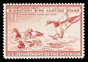 Scott RW13 1946 $1.00 Duck Stamp Mint F-VF OG NH Cat $50 - Picture 1 of 1