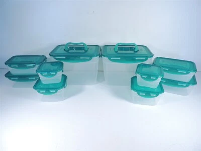 Lock & Lock Food Storage Container 10 Piece Set Plastic Kelly Green K48892 New - Image 1 of 4