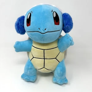 Pokémon Holiday Squirtle Plush Wicked Cool WC Blue w Ear Muffs 8 inch Preowned - Picture 1 of 9