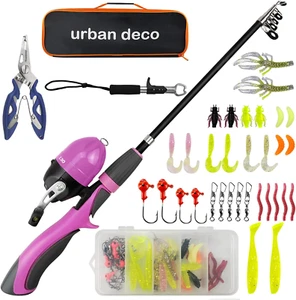 Urban Deco Kids Fishing Pole Set Portable Telescopic Kids Fishing Rod and Reel C - Picture 1 of 7