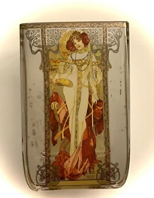 Goebel Artis Orbis Windlicht Herbst 1900 Teelicht Glas 10 cm von Alfonse Mucha - Bild 1 von 4