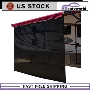 8' Shade Screen Mesh 17FT Outdoor Camper PVC Fabric RV Awning Fabric - Foto 1 di 15
