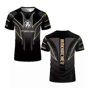 UFC Islam Makhachev MMA Fitness Trainingskleidung l Grau Schwarz Sport Trikot - Bild 1 von 2