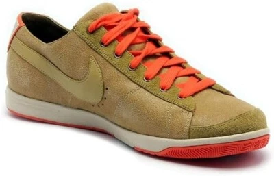 耐克女式 Zoom Blazer 低麂皮绒皮革运动鞋,闪亮绿色/橙色,8 M 美国 — 第 1/4 张图片