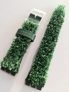 SWATCH: PULSERA ORIGINAL "GARDEN TURF" (SKZ103) PIEL/CIÉSPED ARTIFICIAL *NUEVO/RAREZA* - Imagen 1 de 1