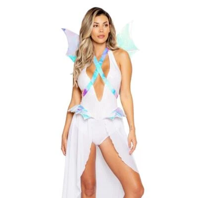 Disfraz de Dragón Reptil Mameluco Largo Fluido Maxi Falda Alas Iridiscentes 4970 Foto 1 de 4