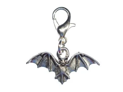 Fledermaus Charm Anhänger Miniblings Bettelanhänger Vampir Halloween versilbert - Bild 1 von 3