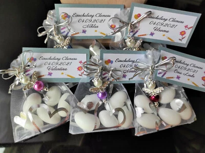 5 Engel Geschenksäckchen personalisiert Gastgeschenk Einschulung Schulbeginn - Bild 1 von 4