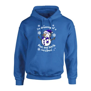 Cardiff blau & weiß Weihnachten Hoodie Herren & Damen Fanmade Merchandise - Bild 1 von 6