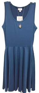 Nuevo con etiquetas Vestido Nikki Sin Mangas LuLaRoe Pequeño Azul Sólido Tejido Tejido con Bolsillos - Imagen 1 de 8
