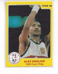 RARE 1986 STAR COURT KINGS BASKETBALL ALEX ENGLISH #12 OF 33 DENVER NUGGETS