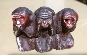 Vintage Three Wise Monkeys See No Evil Hear No Evil Speak No Evil Japan - Bild 1 von 11