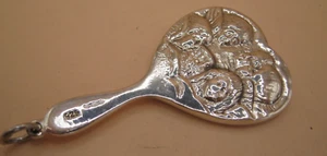 English Hallmarked Sterling Silver Chatelaine Purse Mirror - Reynaulds Cherubs - Picture 1 of 8