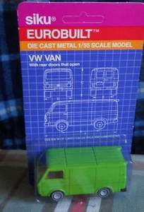 Vintage Green VW Van (Siku Eurobuilt 1334) Die Cast Metal 1/55 MADE IN W GERMANY - Picture 1 of 5