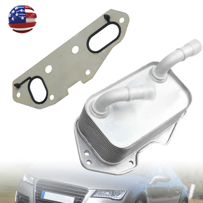 Engine Oil Cooler with Shim For VW Touareg AUDI A4 A8 Q5 Q7 3.0L 06E117021G - Image 1 of 4