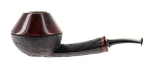 Pipe Piero Vitale ** 2 STELLE dark sandblasted shape rhodesian semicurve - Picture 1 of 10