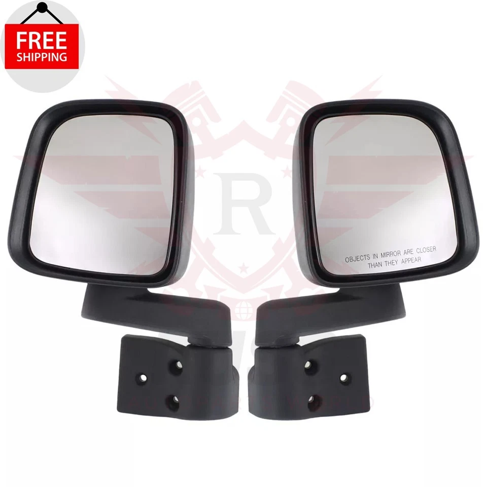 New Manual Side View Mirrors Folding Pair Set 2PC Fits 2003-2006 Jeep Wrangler Foto 1 de 4