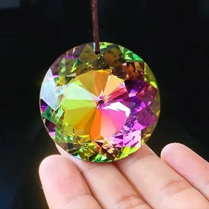 75mm facettiert K9 Kristall Prisma SonnenfÀnger Boho Regenbogenmacher Fensterdeko Geschenk - Bild 1 von 5