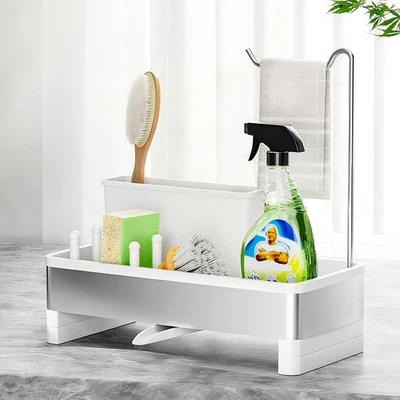 Soporte de esponja para fregadero de acero inoxidable para fregadero de cocina con soporte para cepillo y... Foto 1 de 4