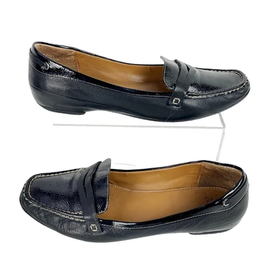 Circa Joan & David Patent Leather Penny Loafers Women's 9.5 Black Shoes Flats - Image 1 of 4