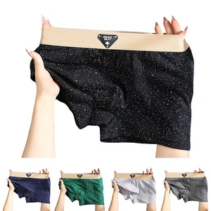 Men's Printed Boxer Shorts Breathable Cotton Trunks with Elastic Waist - Picture 1 of 22