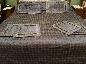 Colcha 7 piezas de brocado jacquard bohemio lavanda y dorado 108X92 fundas para pastillas fundas - Imagen 1 de 12