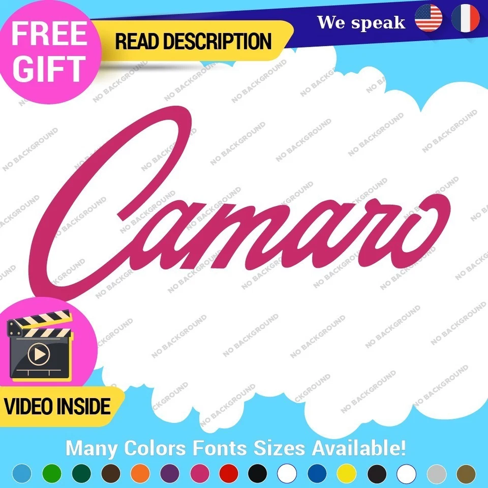 Fits Camaro Decals Stickers Vinyl Chevrolet Z28 RS Chevy Corvette LSX SS Script Foto 1 de 4