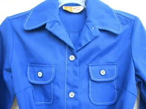 WHITE STAG..VTG 60's...ULTRA MOD / GO GO .BLUE..LIGHT SPRING USA..JACKET MED - Picture 1 of 6