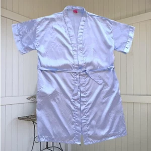 Womens Vintage Y2K 2000s Robe Dressing Gown Blue Silky Satin Lingerie Size 14 - Picture 1 of 15