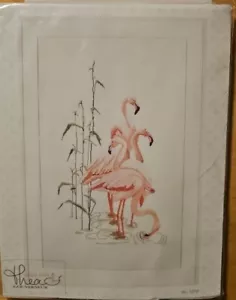 Cross-stitch kit Flamingos Roses 1070A Thea Gouverneur Aida Holland Bamboo Birds - Picture 1 of 4