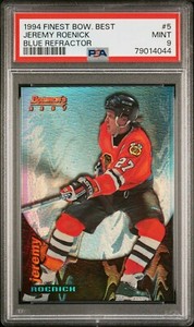 JEREMY ROENICK 1994 BOWMAN'S BEST FINEST #5 REFRACTOR PSA 9 MINT LOW POP 2