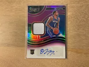 Parche de novato Panini Select 2020-21 baloncesto Obi Toppin automático púrpura 57/99 SP - Imagen 1 de 2