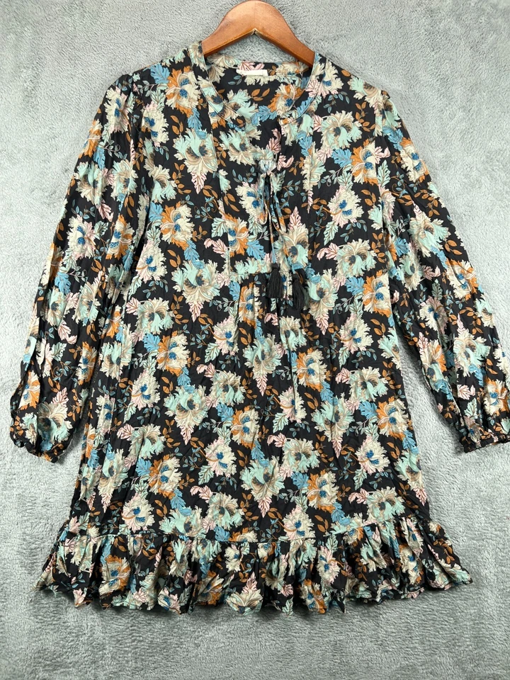 Mujer Vestidos Medianos Boho Babydoll Mini LoveStitch Bohemio Floral Manga Larga Foto 1 de 4