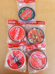 Vintage Coca Cola Brand Coca Cola Coasters "Drink Coca Cola 5¢" slogan- Lot Of 5 - Picture 1 of 2
