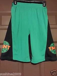 Elastic Waist Teenage Mutant Ninja Turtles Sports Shorts w/ Pockets Size L 10/12 - Picture 1 of 10