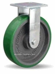 R-528-DB 8" x 2" Hamilton Medium Duty Rigid Plate Caster Poly on Cast Iron Wheel - Picture 1 of 2