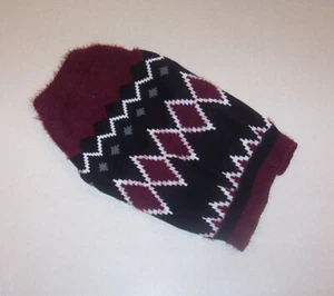 Knit black, Maroon, Gray & White Argyle Print Light Weight Dog Sweater Medium - Picture 1 of 3