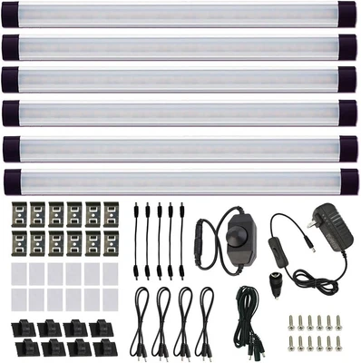 AIBOO 12V LED Under Cabinet Lighting Bar Dimmable Counter Shelf Display Lighting