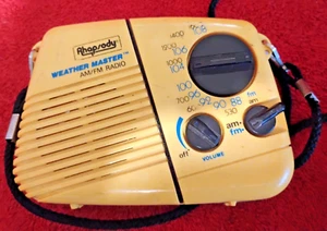 Vintage Rhapsody Weather Master AM/FM Radio gelb Modell RY-134 - Bild 1 von 3