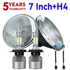 Pair 7" Round LED Headlights Hi/Lo Beam For Chevy C10 C20 Pickup LUV Camaro Nova - Bild 1 von 14