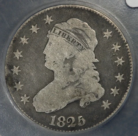 1825/4/2 Capped Bust Quarter 25c ICG - VG8 Cover
