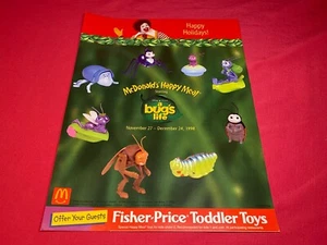 1998 McDonalds Disney Pixar A Bugs Life Happy Meal Toy Sell Sheet Manager - Picture 1 of 4