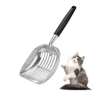 Metal Scoop Cat Litter Shovel Long Handle Hanging Design Kitten Sanding Shovel - Picture 1 of 12