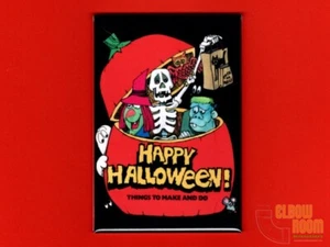 Happy Halloween Artesanal Libro Cubierta Arte 2x3" Nevera/Casillero Imán - Imagen 1 de 2
