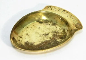 Vintage Brass Pocket Change Trinket Tray Oval Dish - Picture 1 of 5